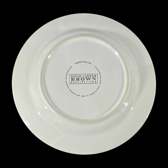 VTG Sakura Pumpkin Hollow David Carter Brown Plates Black Cat & Jack O' Lanterns - Picture 5 of 12